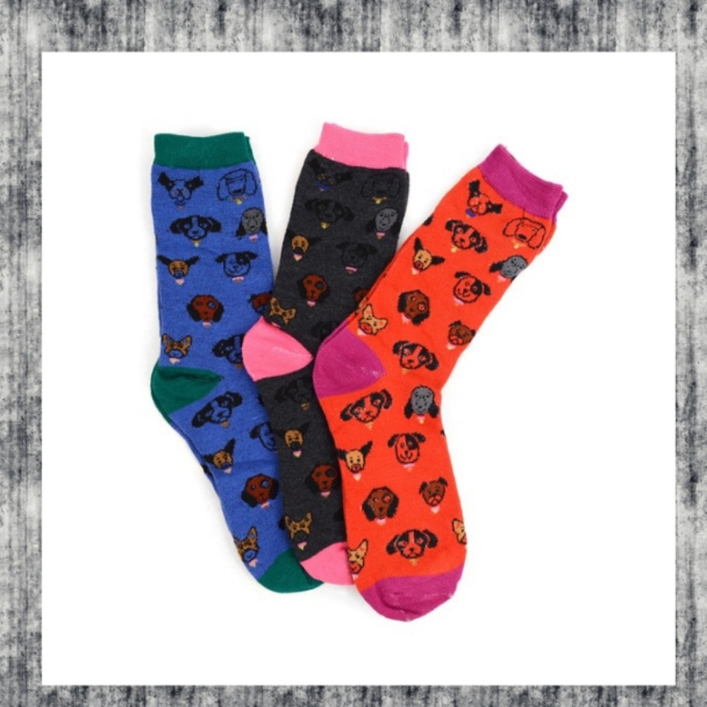 π£LAST PK!π₯3 pr p Puppy πΆ LUV dog π crew socks - Picture 3 of 5